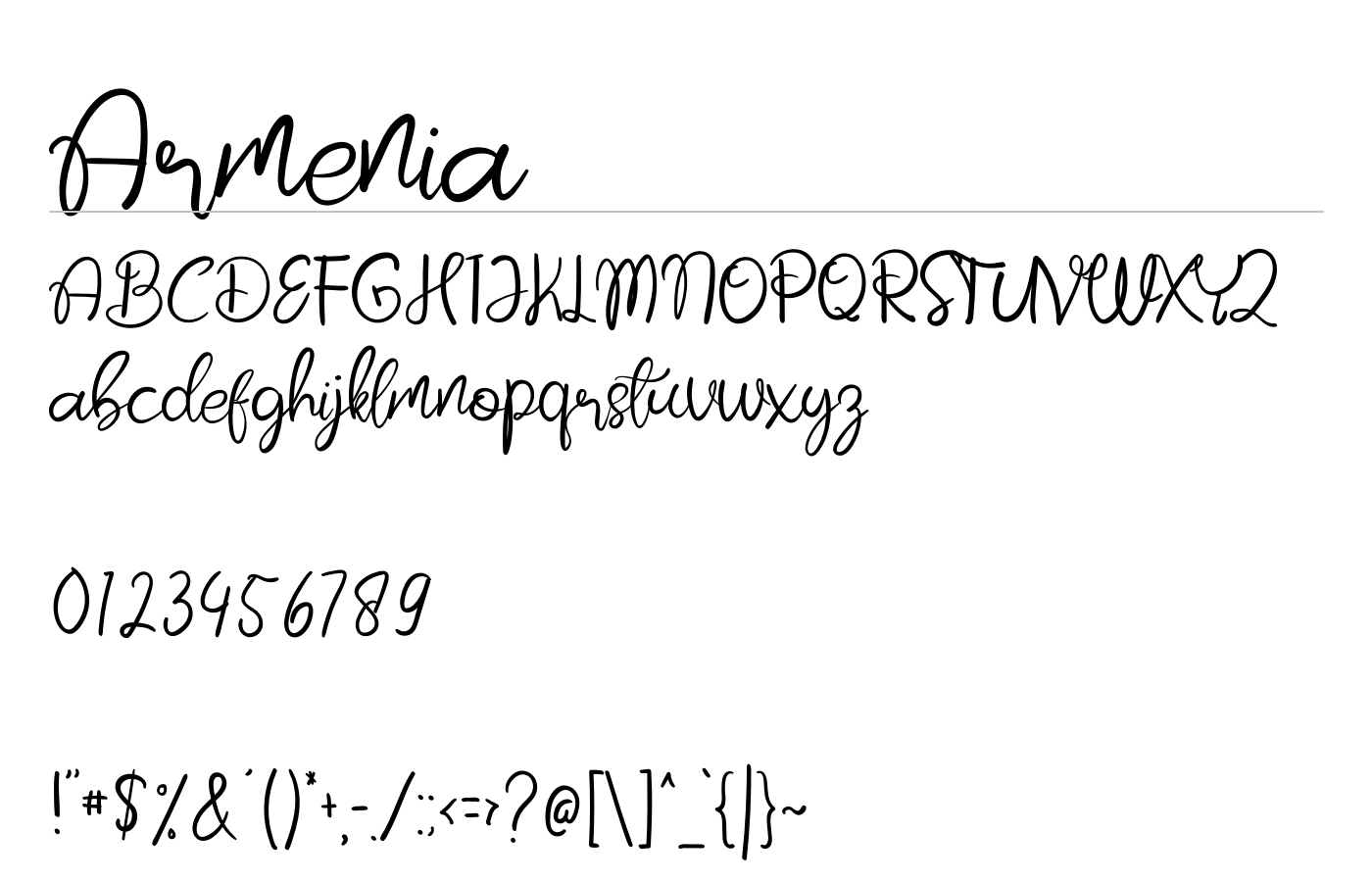 Armenia Font preview