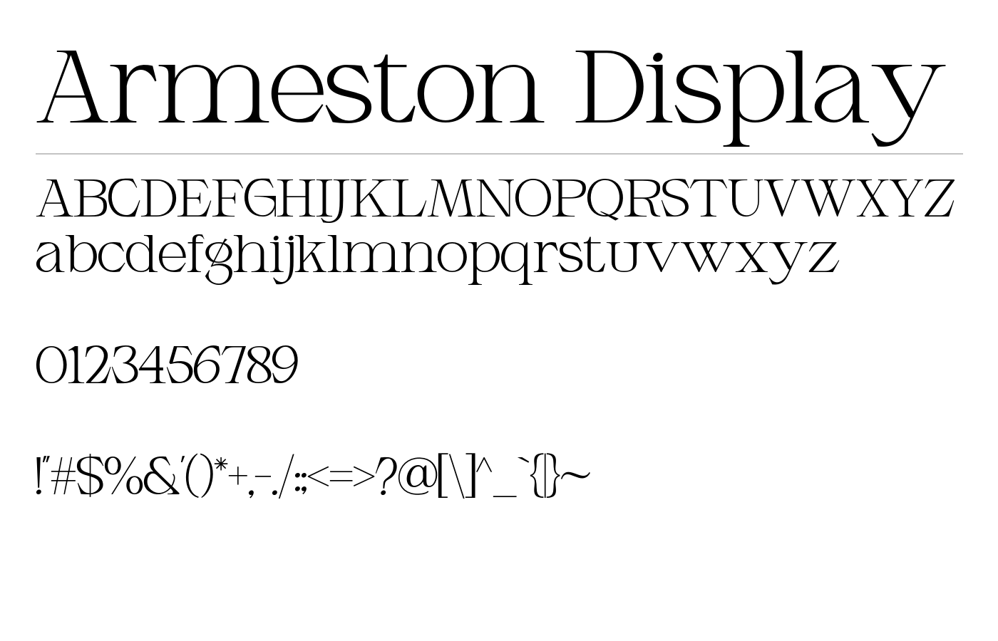 Armeston Display Font preview