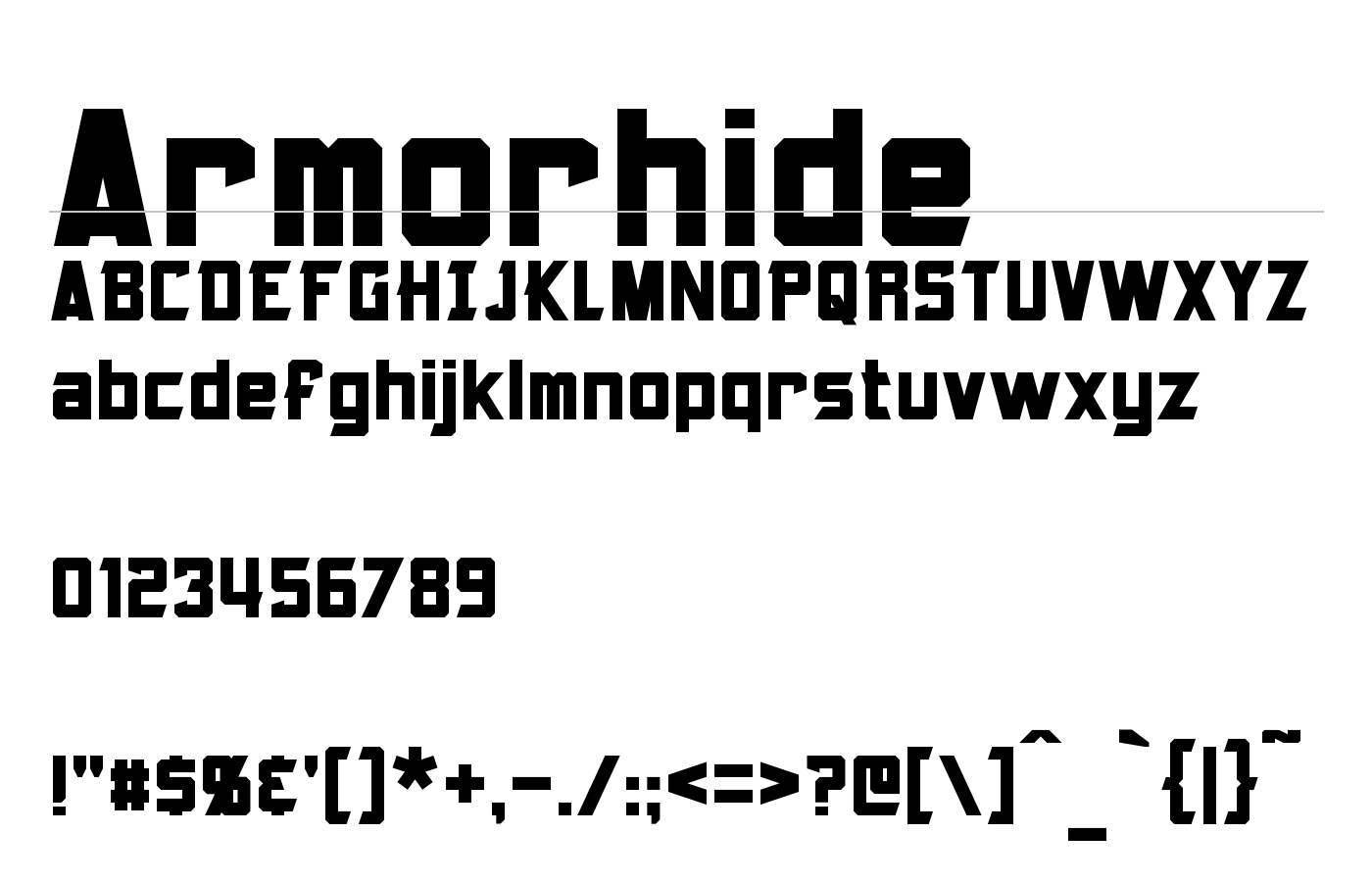 Armorhide Font preview