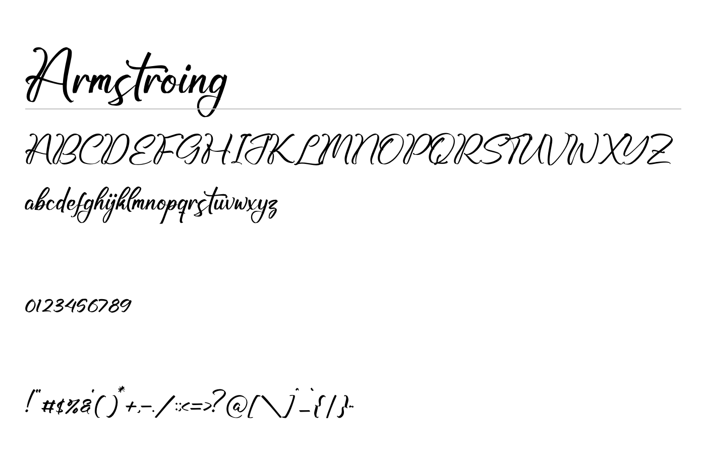 Armstroing Font preview