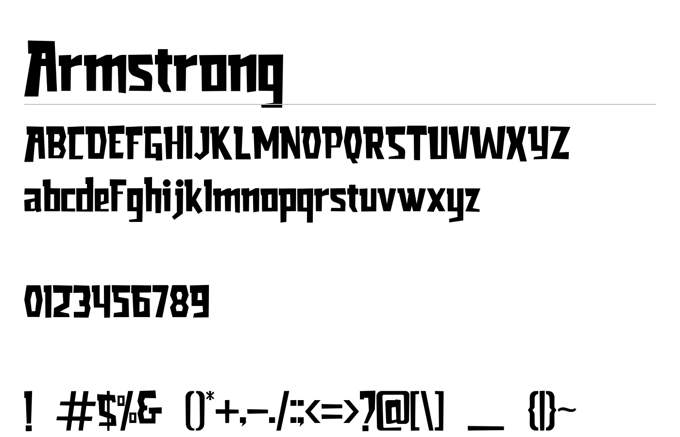 Armstrong Font preview