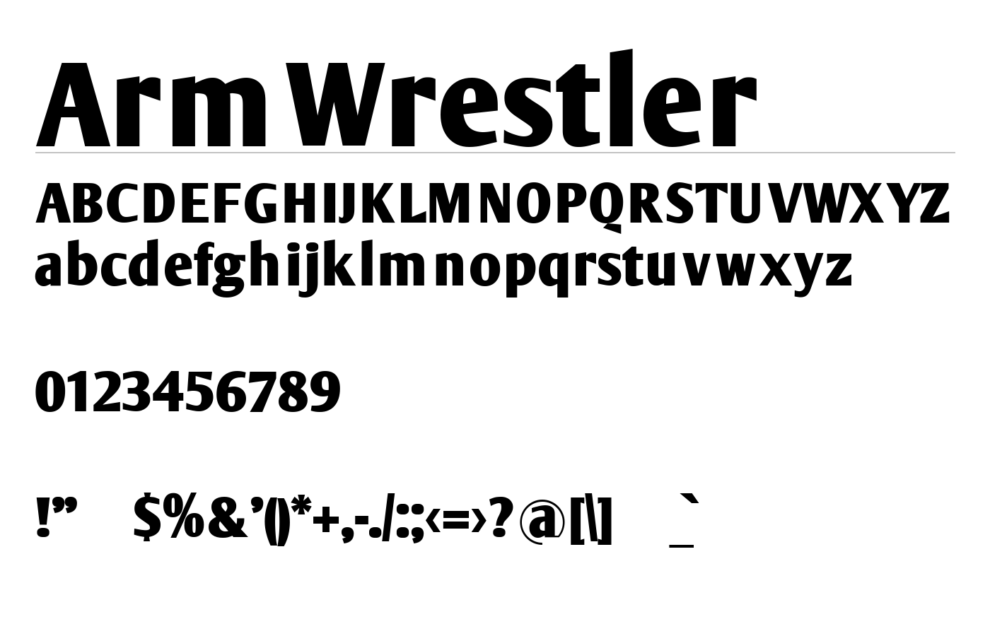 ArmWrestler Font preview