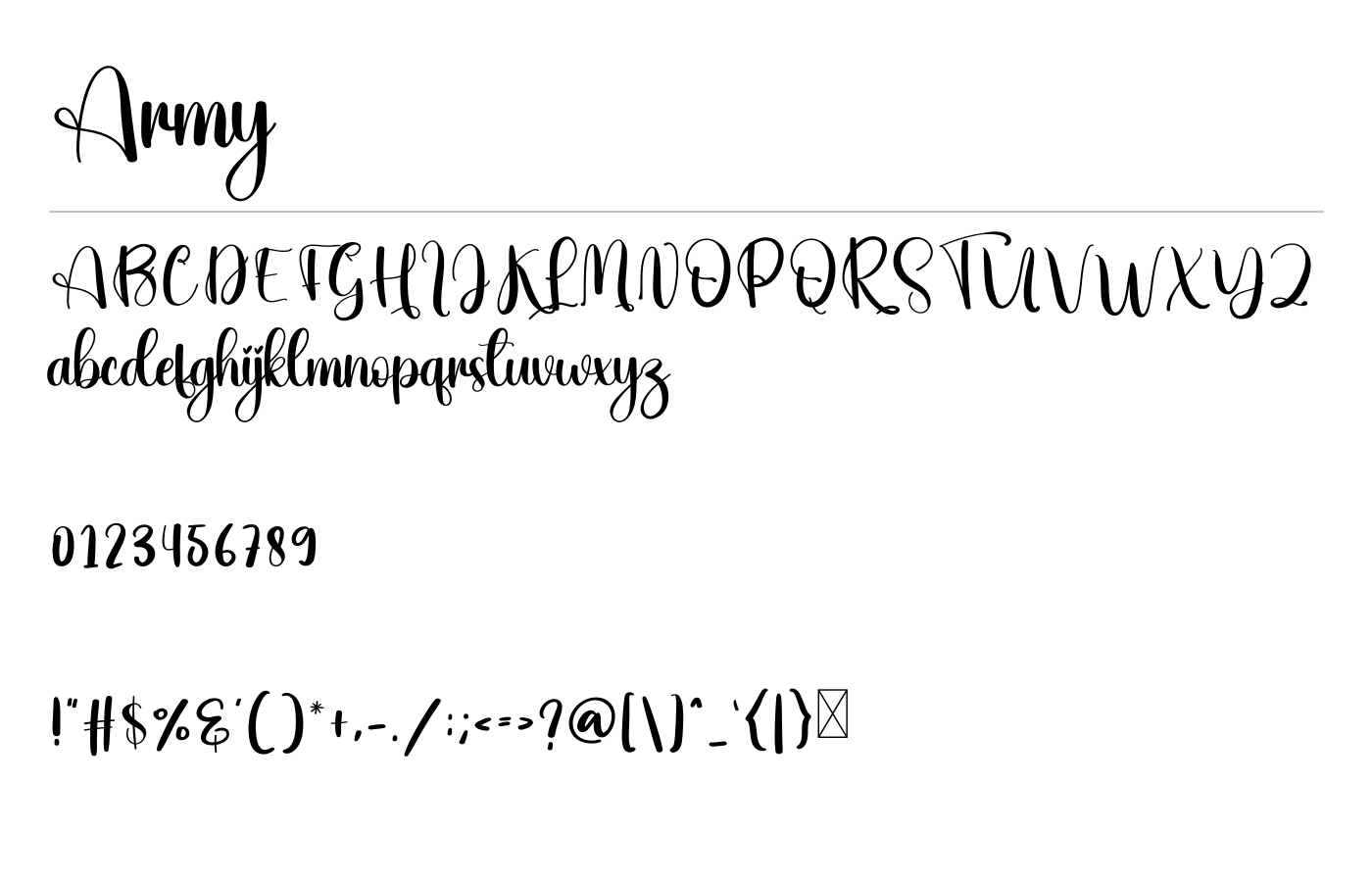 Army Font preview