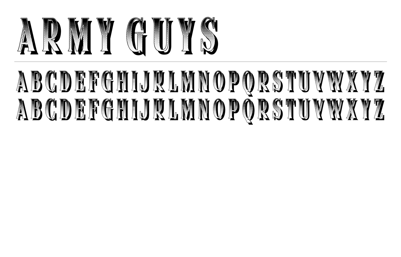 Army Guys Font preview