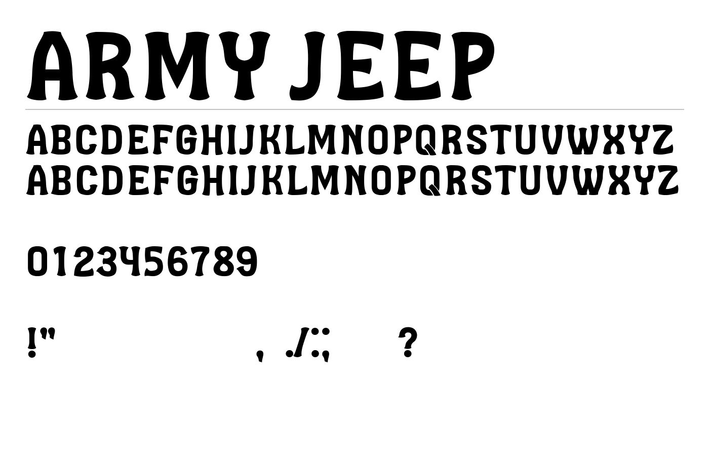 Army Jeep Font preview
