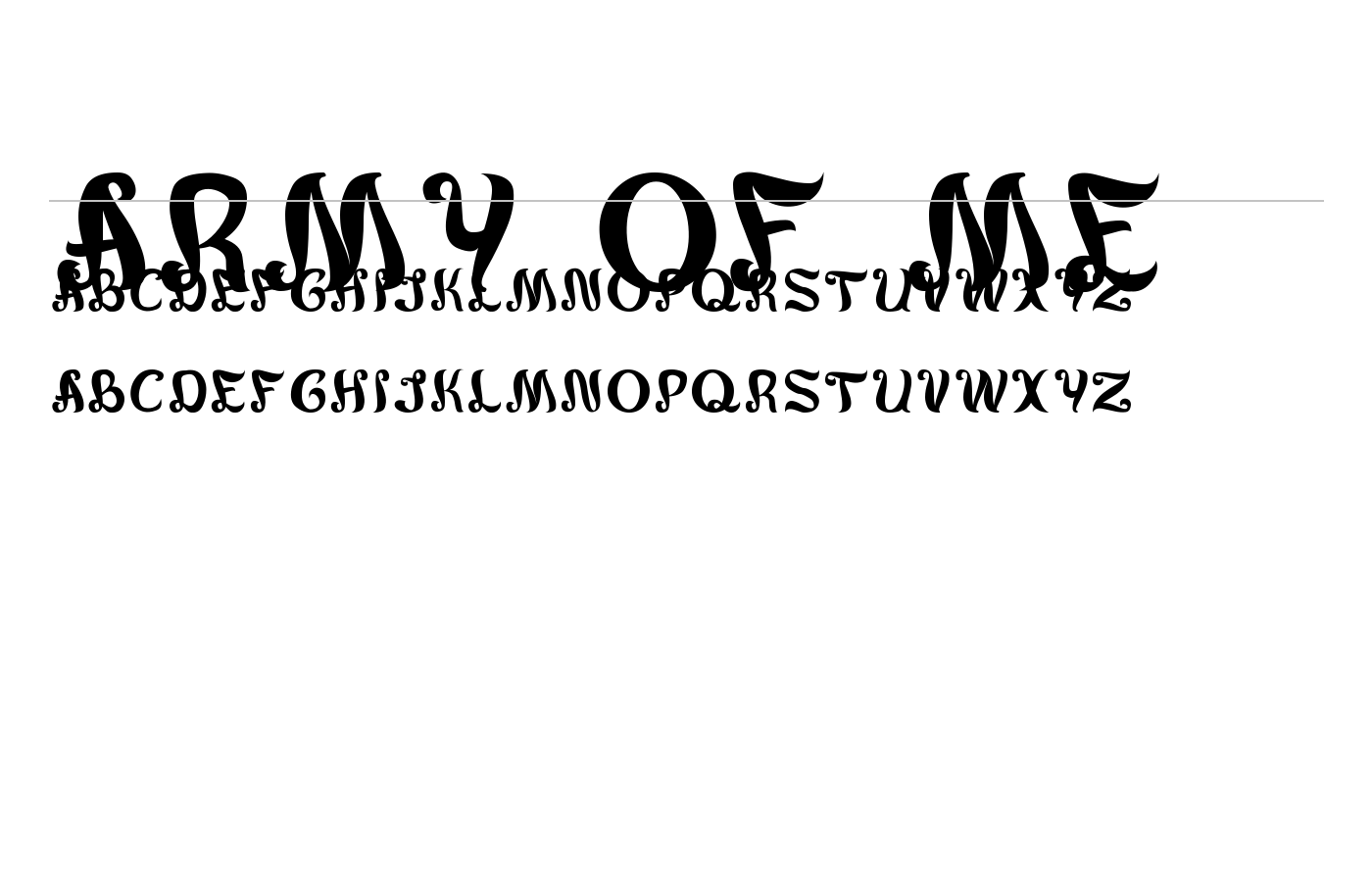 army of me Font preview