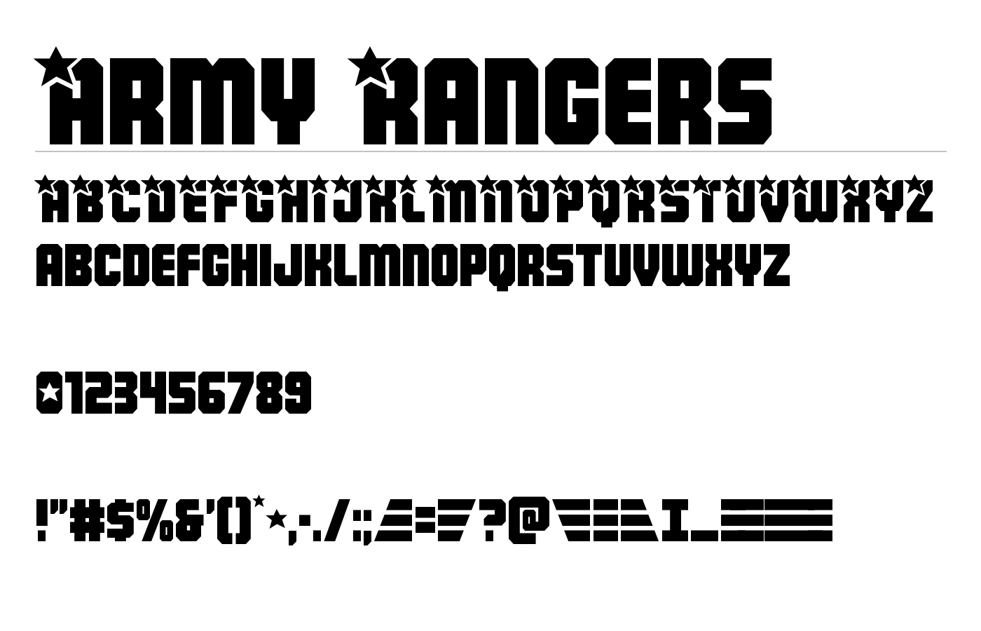 Army Rangers Font preview