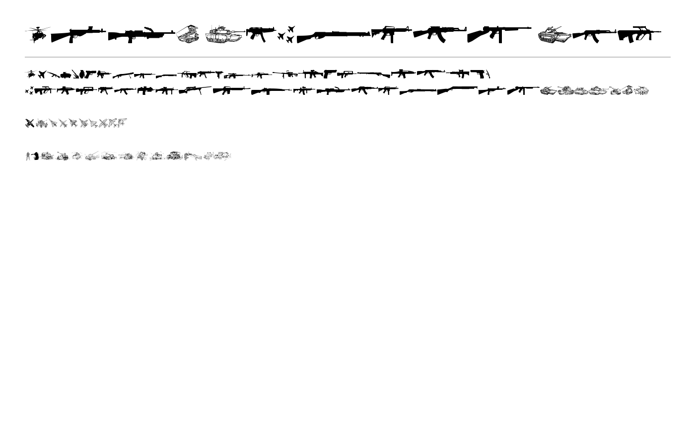 Army weapons tfb Font preview