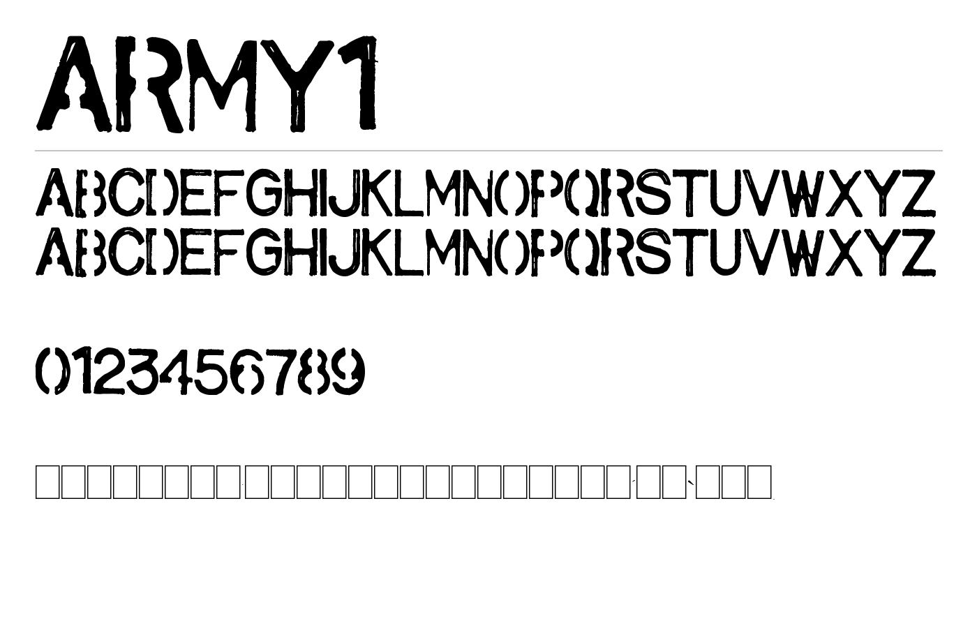 army1 Font preview