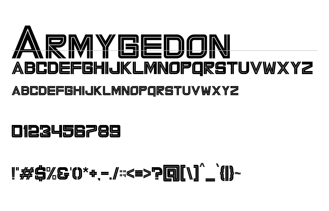 Armygedon Font preview