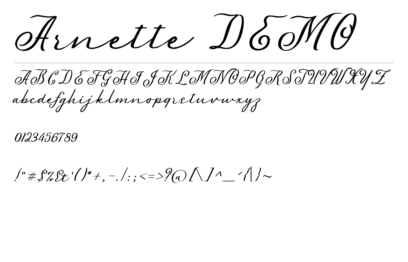 Arnette DEMO Font preview