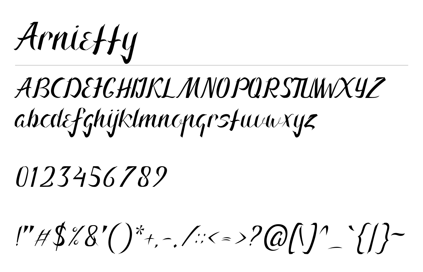 Arnietty Font preview