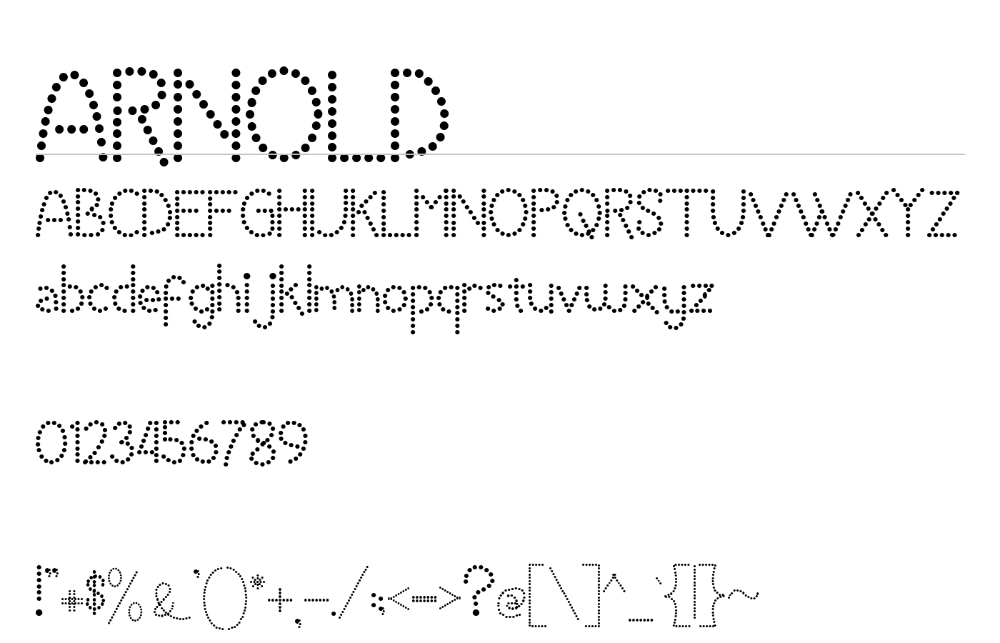 ARNOLD Font preview