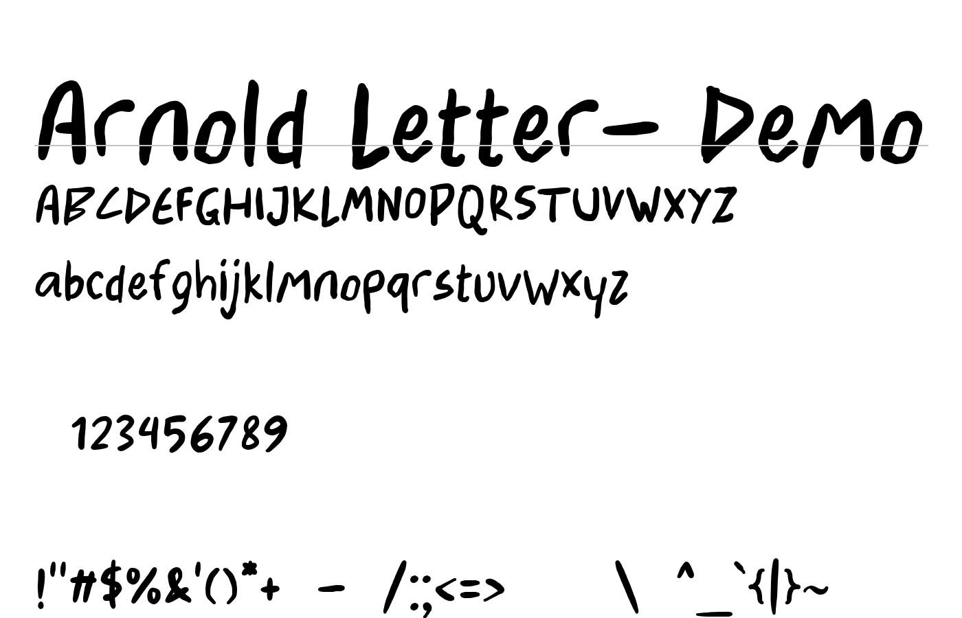 Arnold Letter- Demo Font preview