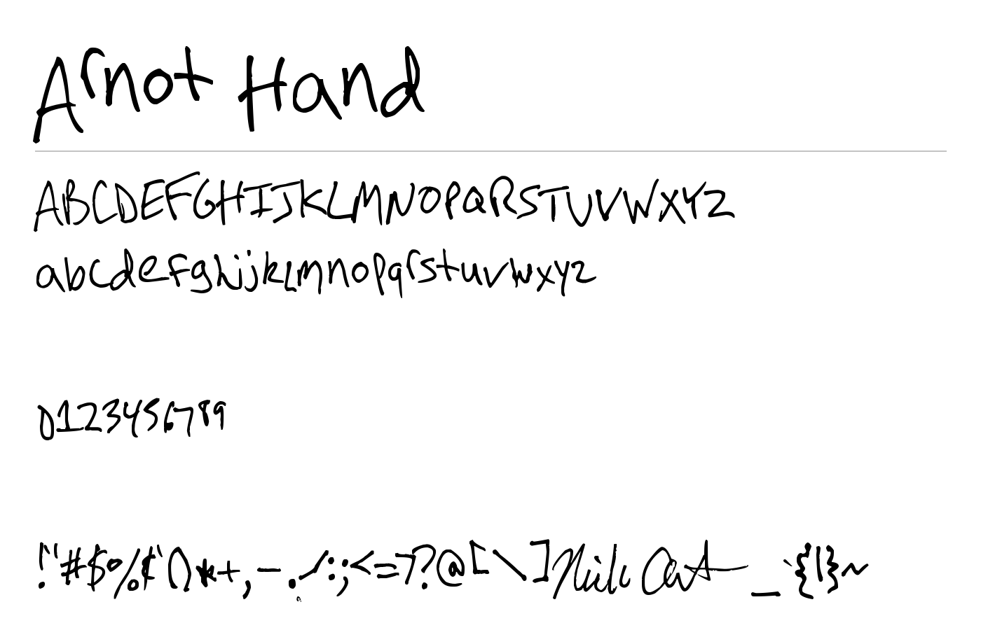 Arnot Hand Font preview