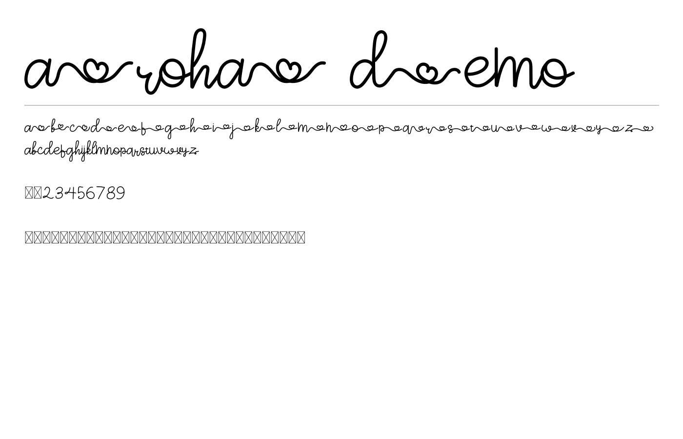 ArohA Demo Font preview