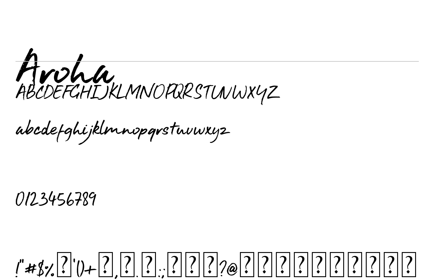 Aroha Font preview