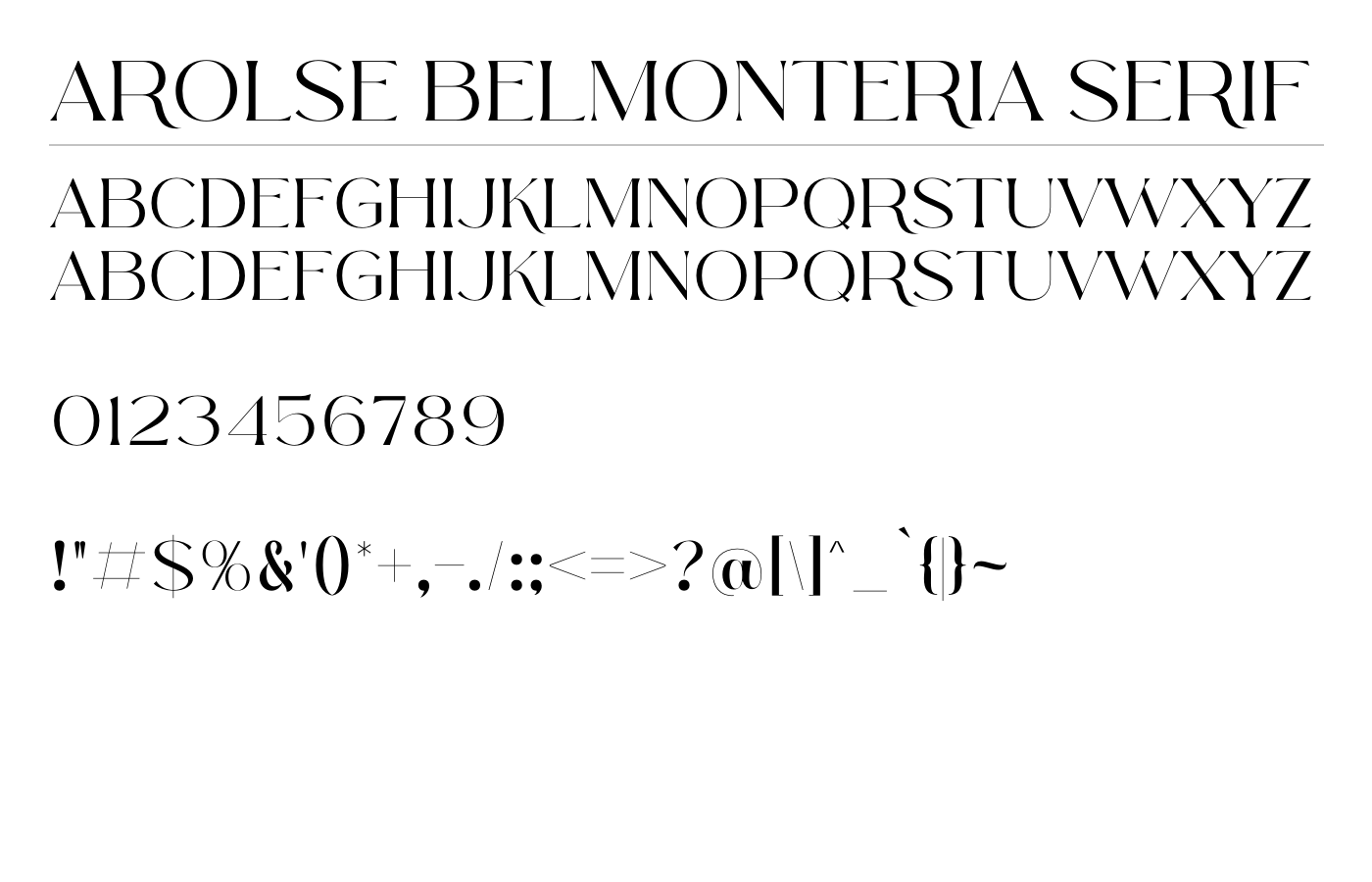 Arolse Belmonteria Font preview