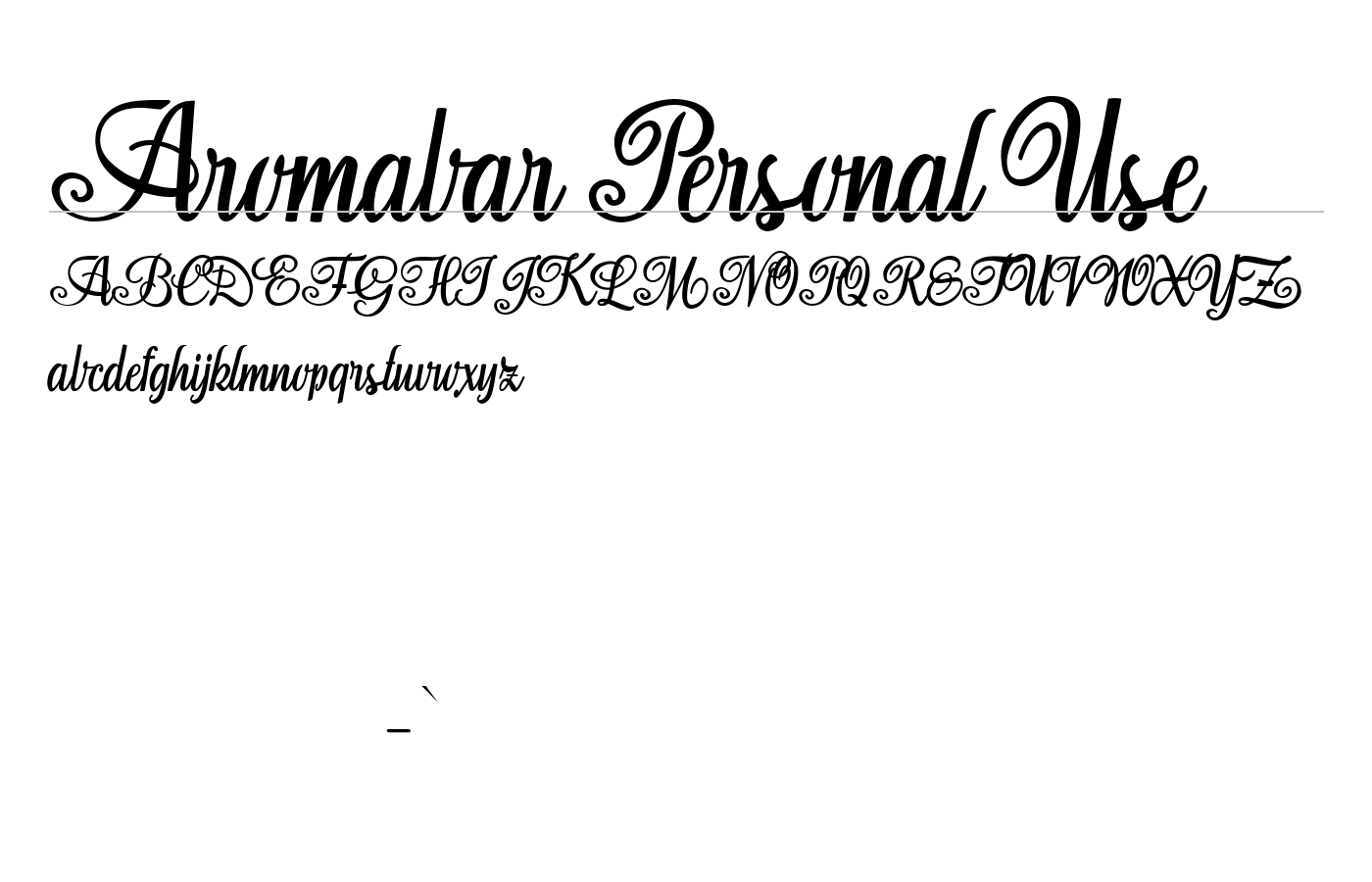 Aromabar Personal Use Font preview