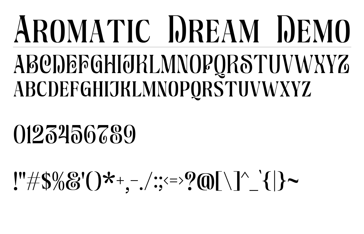 Aromatic Dream Demo Font preview