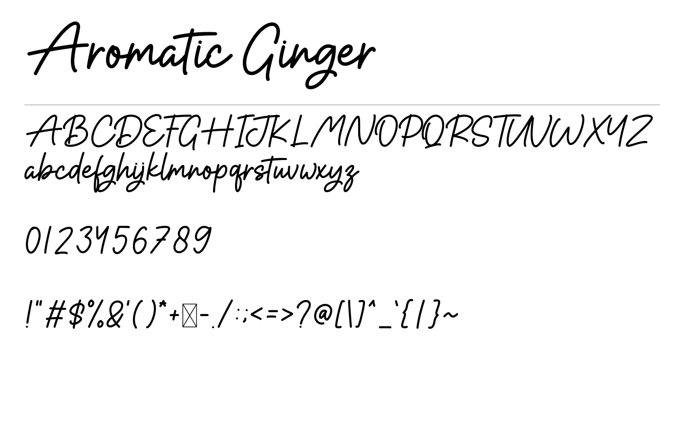 Aromatic Ginger Font preview