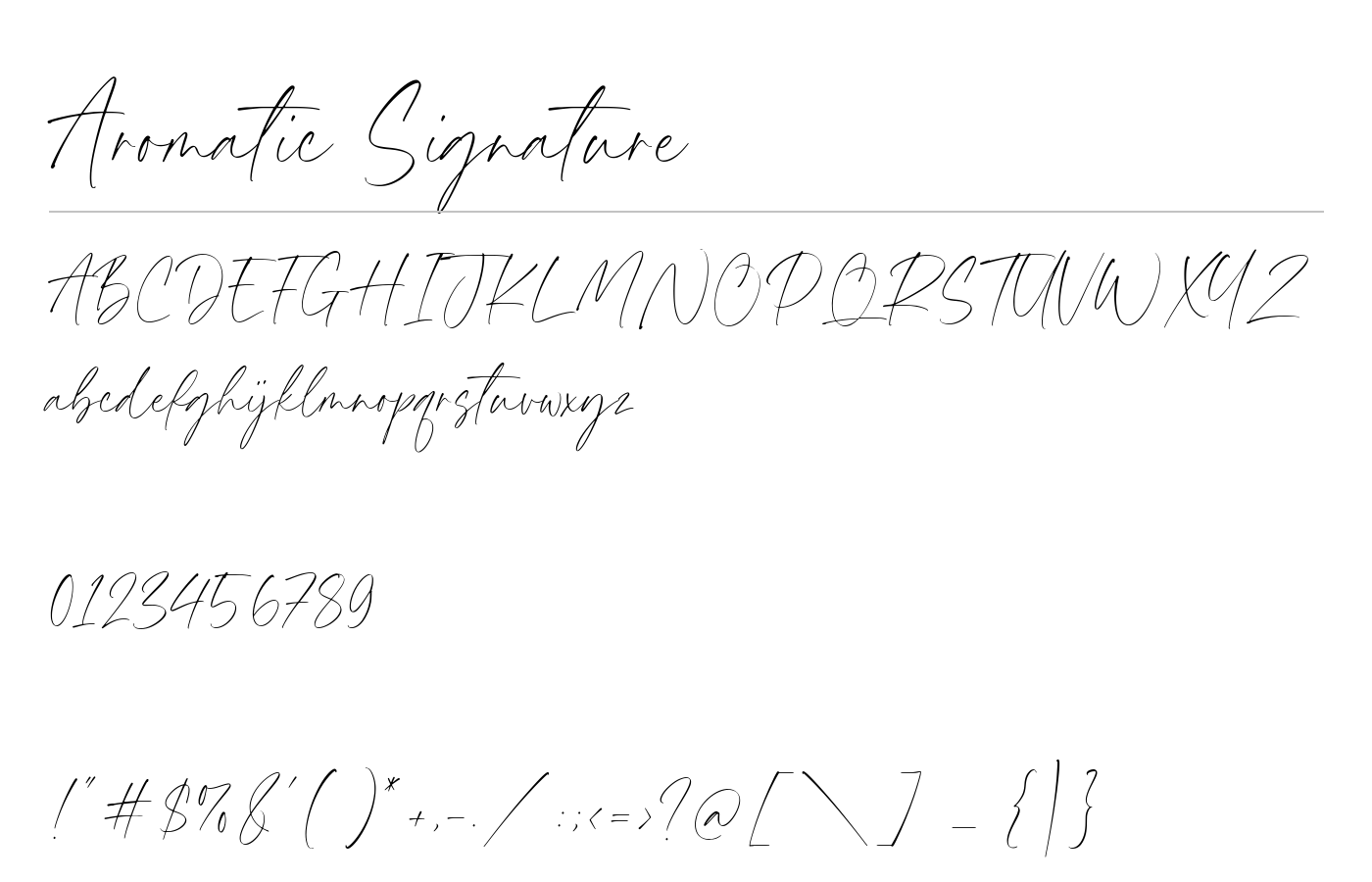 Aromatic Signature Font preview