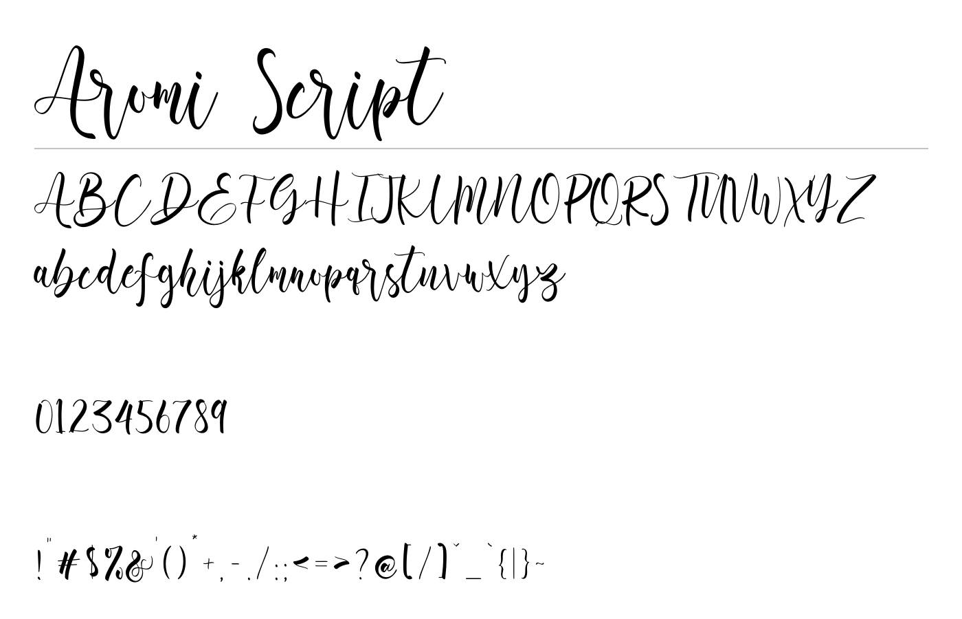 Aromi Script Font preview