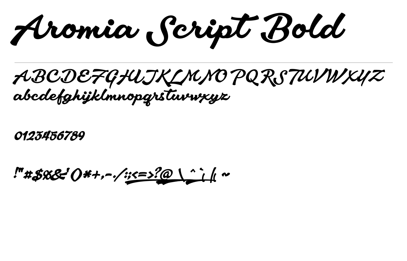 Aromia Script Font preview