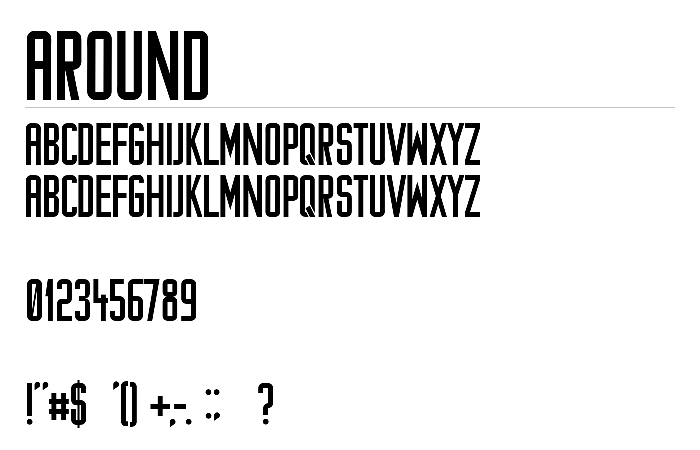 Around Font preview