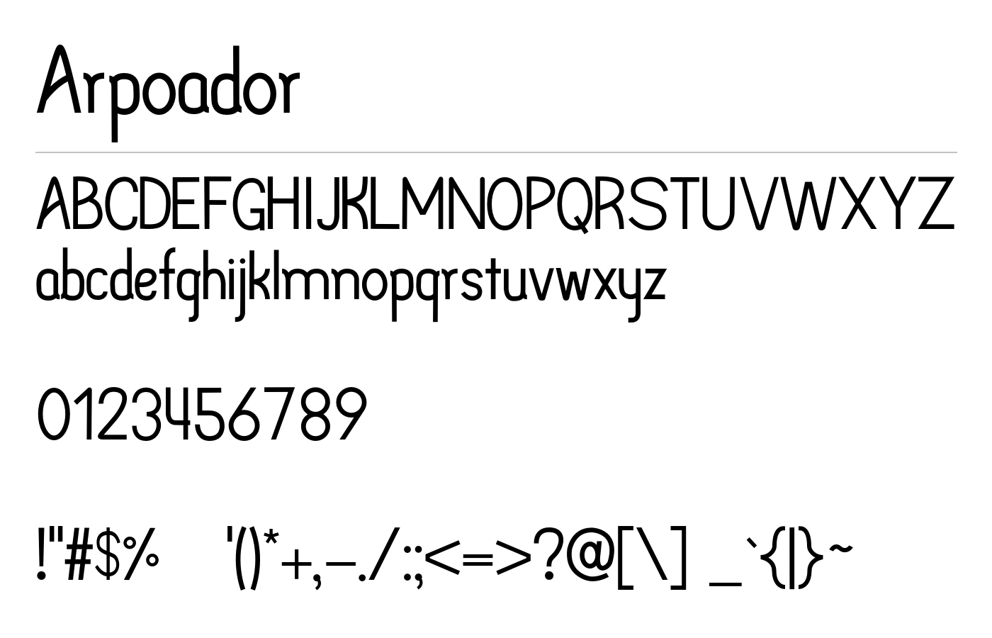 Arpoador Font preview