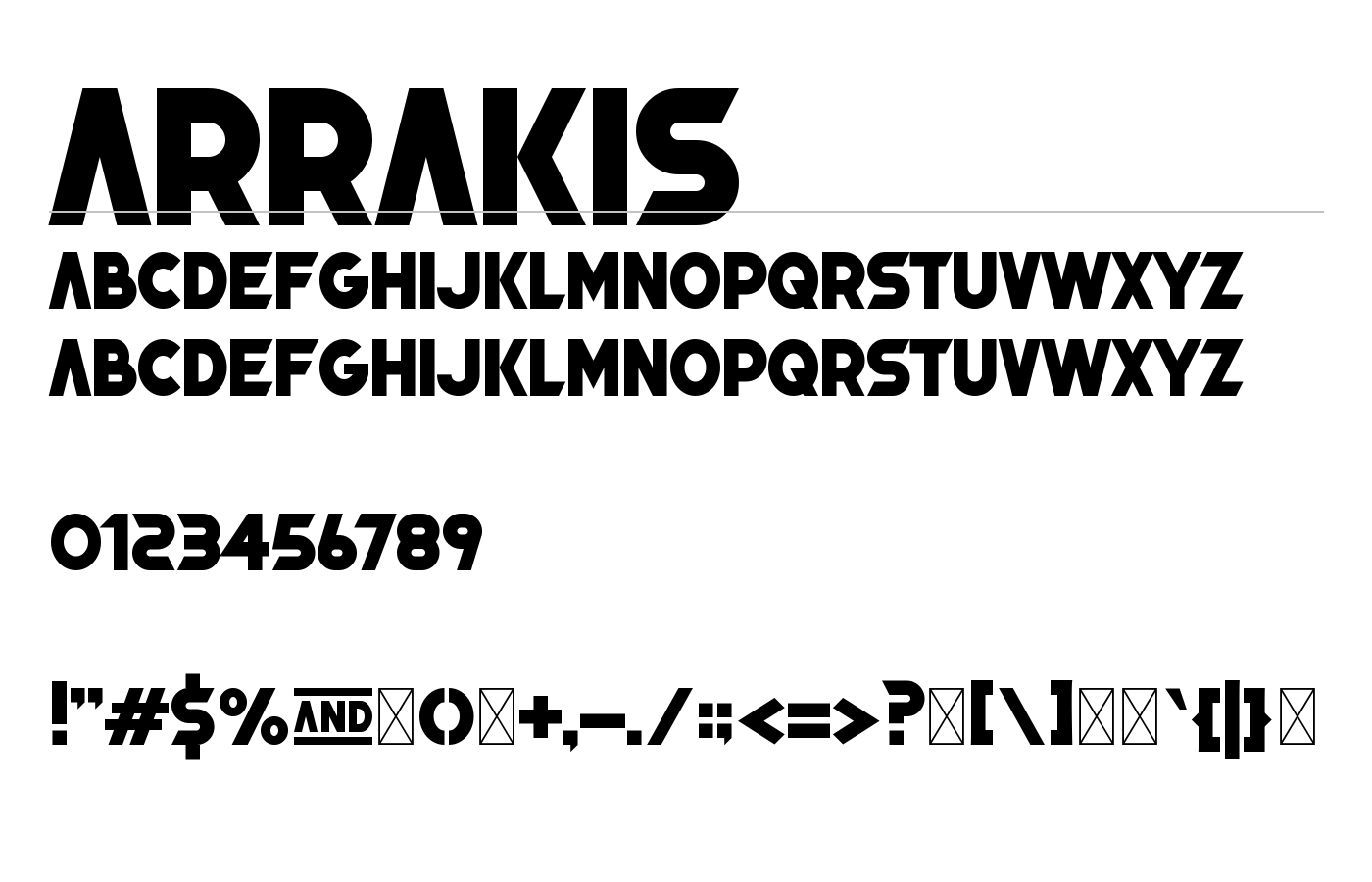 Arrakis Font preview