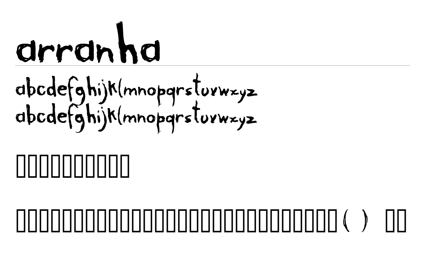 arranha Font preview