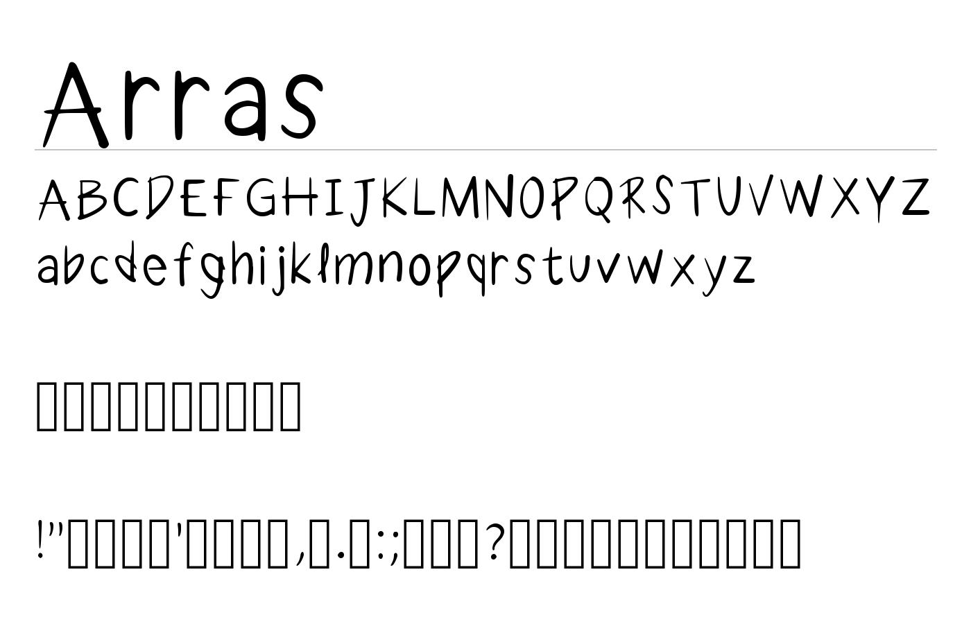 Arras Font preview