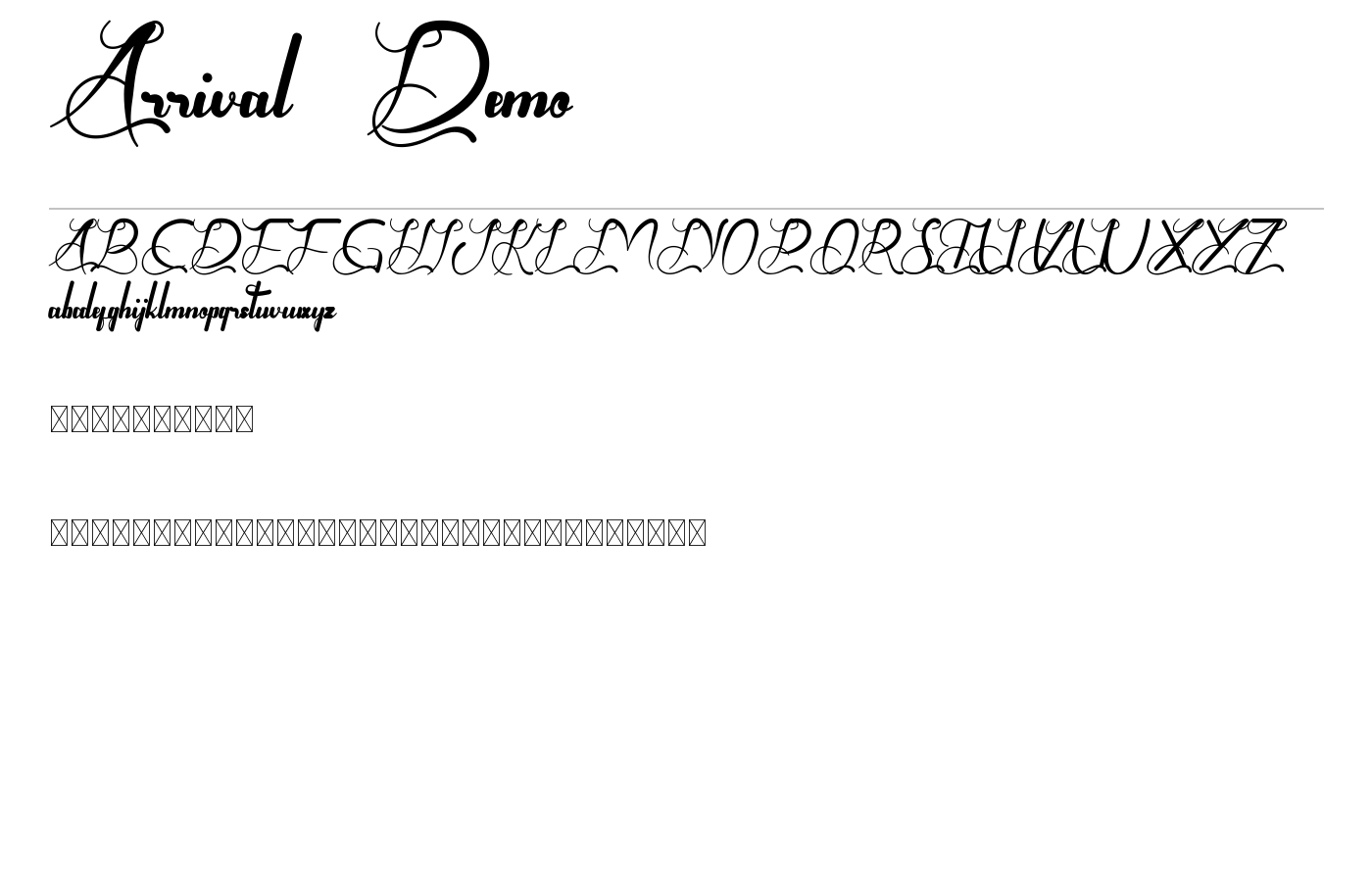 Arrival Demo Font preview