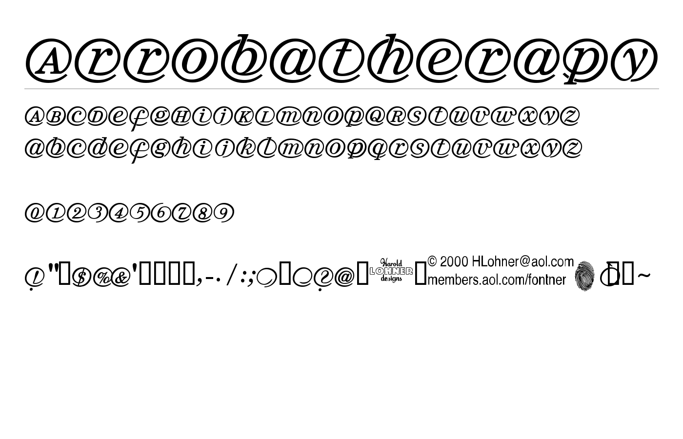 Arrobatherapy Font preview