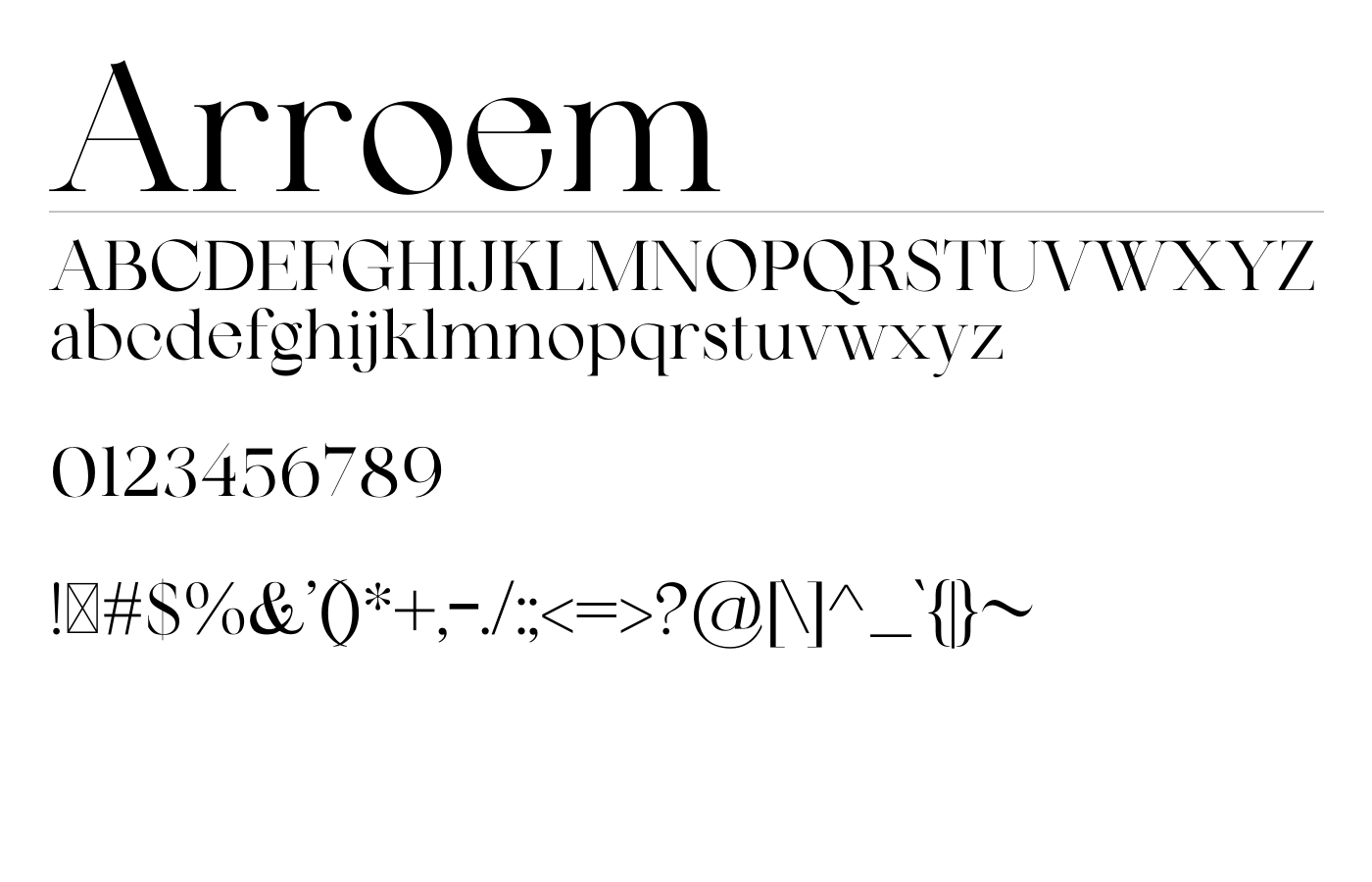 Arroem Font preview