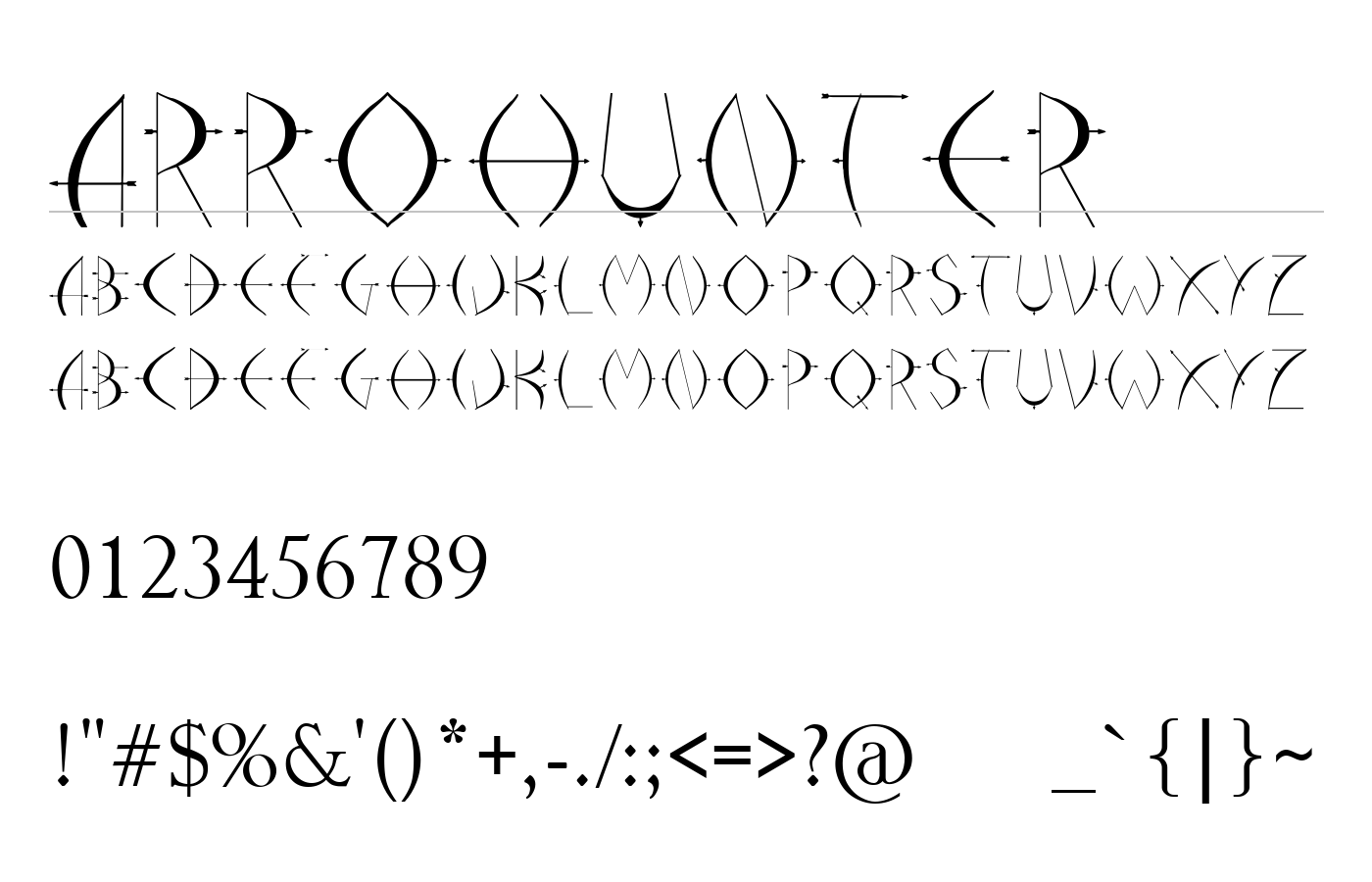 arrohunter Font preview
