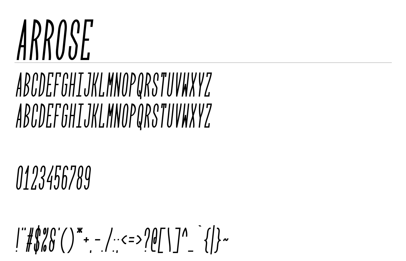 Arrose Font preview