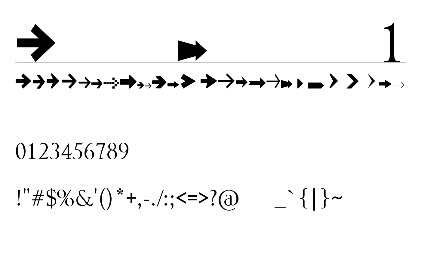 Arrow Symbols 1 Font preview