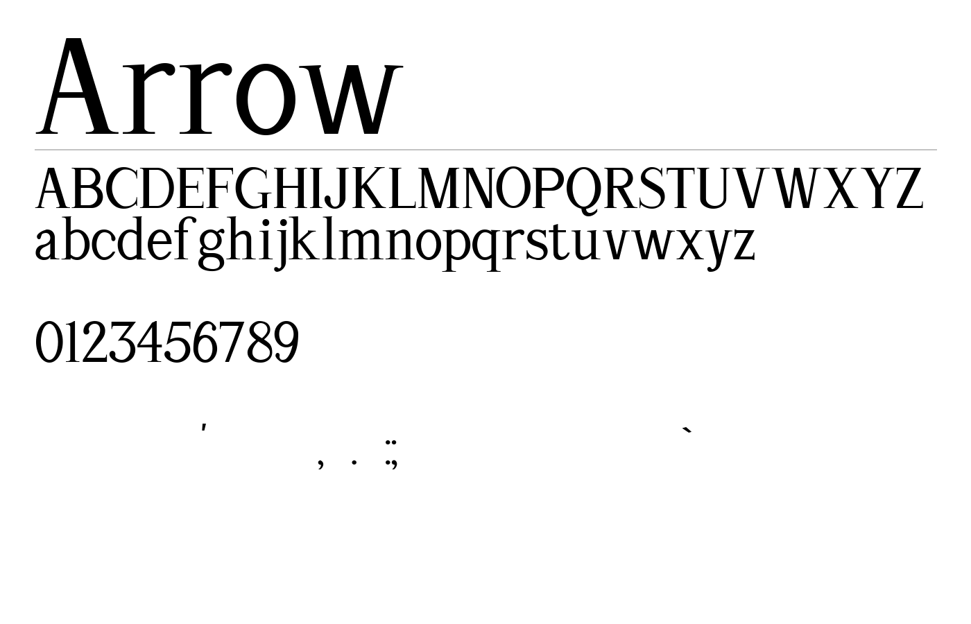 Arrow Font preview