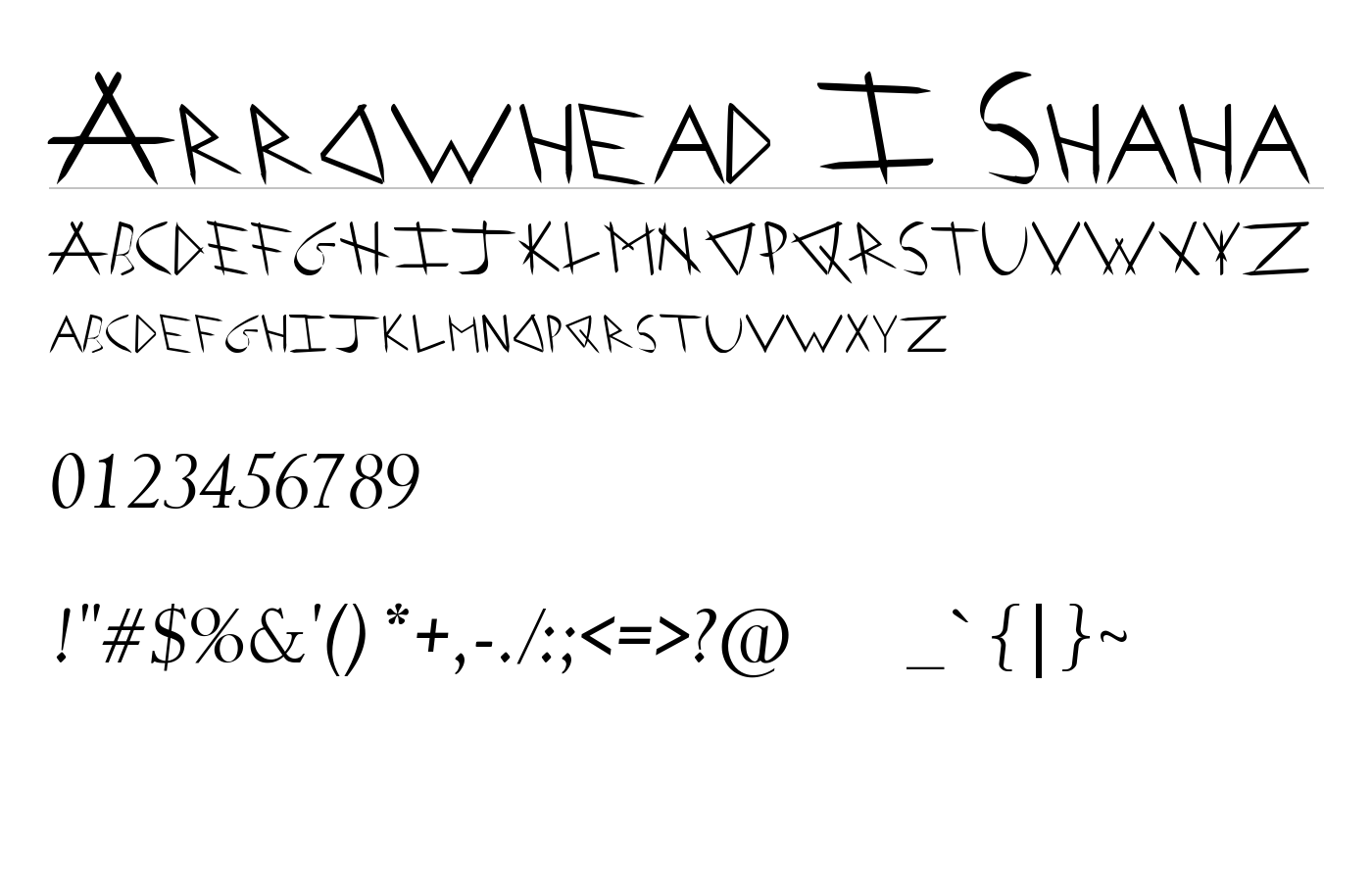 Arrowhead I Shaha Font preview