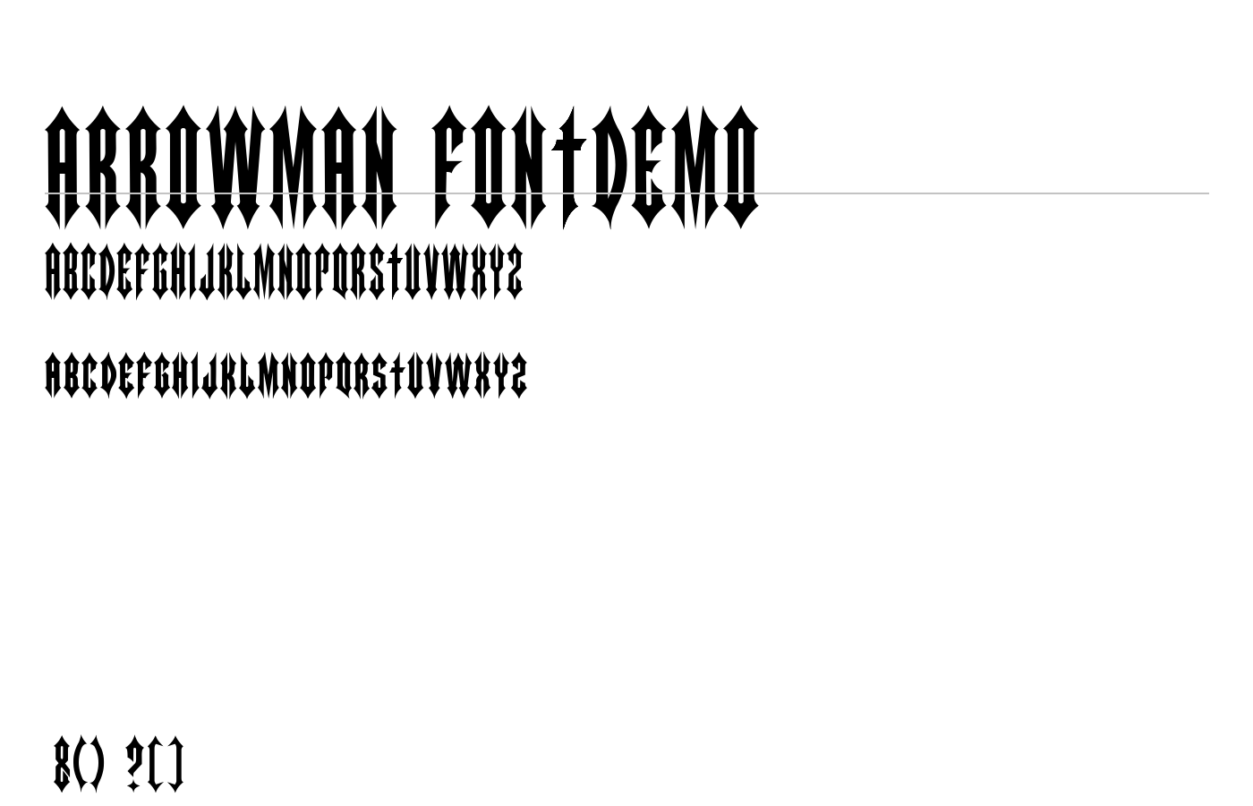 ARROWMAN FONTDEMO Font preview