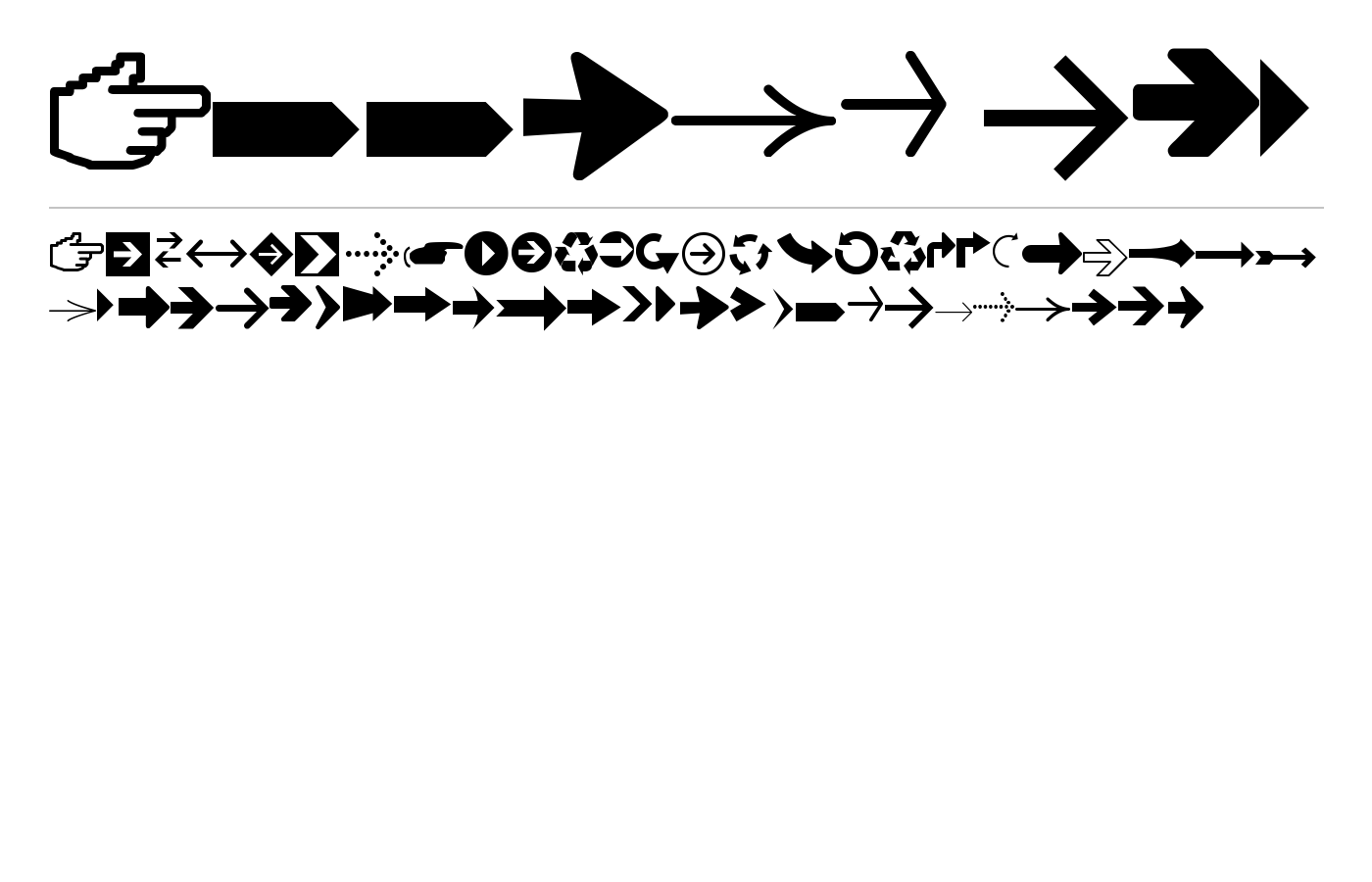 Arrows tfb Font preview
