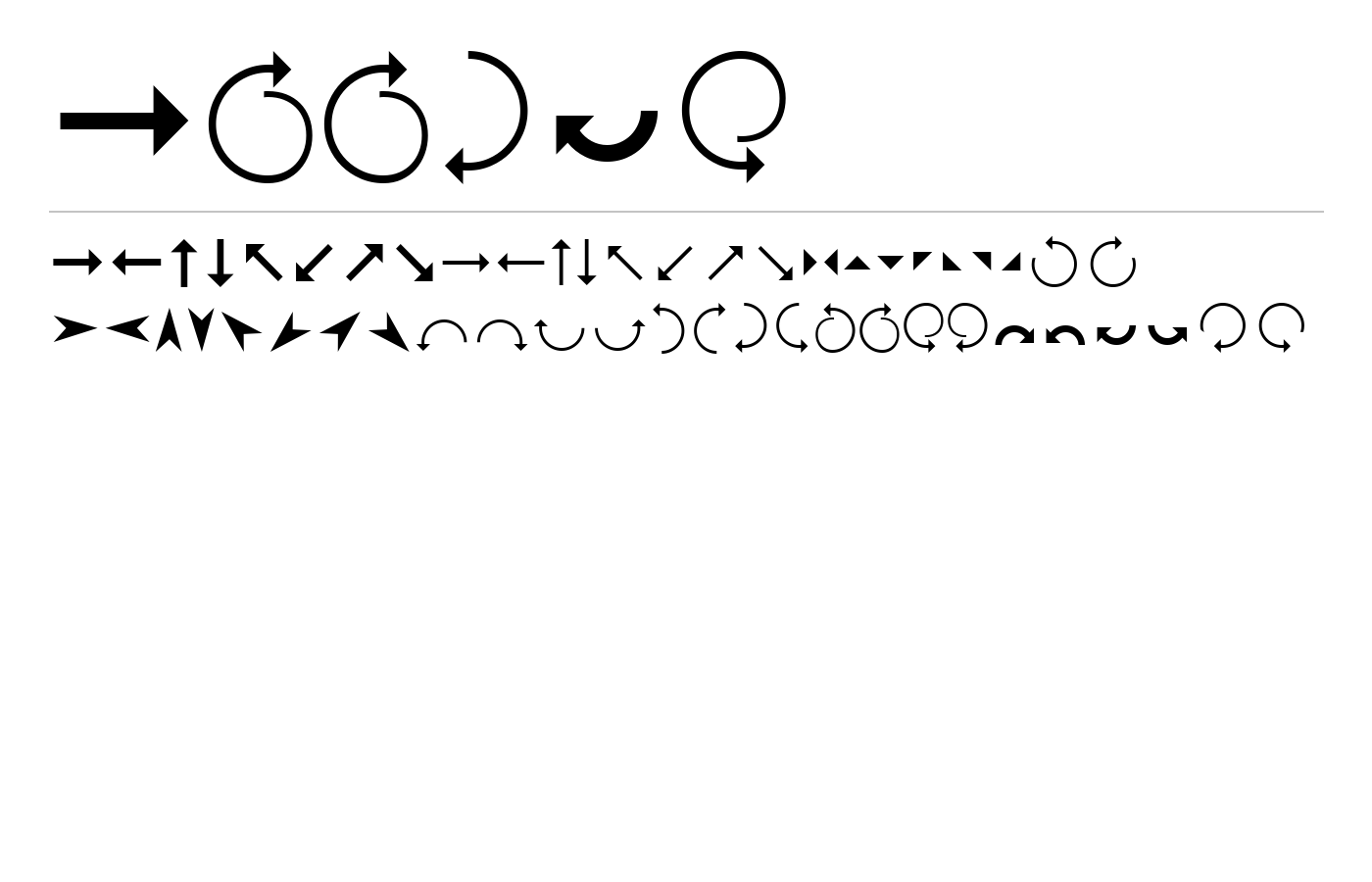 Arrows Font preview
