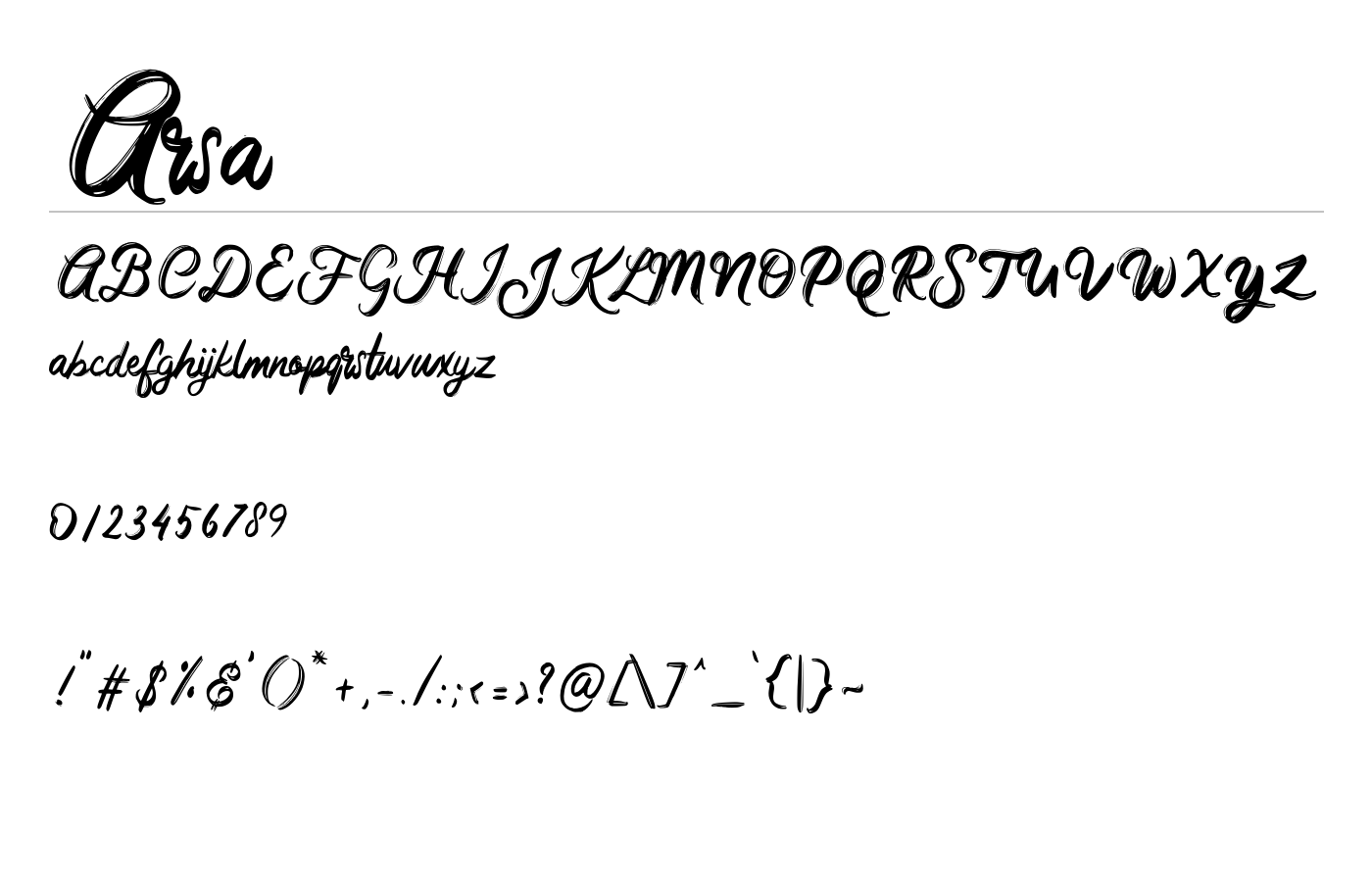 Arsa Font preview