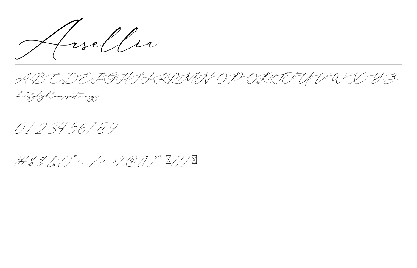 Arsellia Font preview
