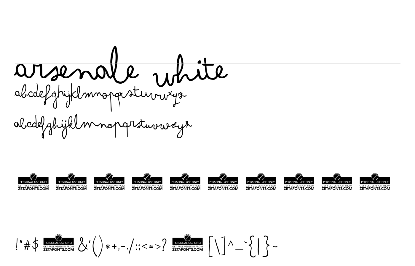 Arsenale White Font preview