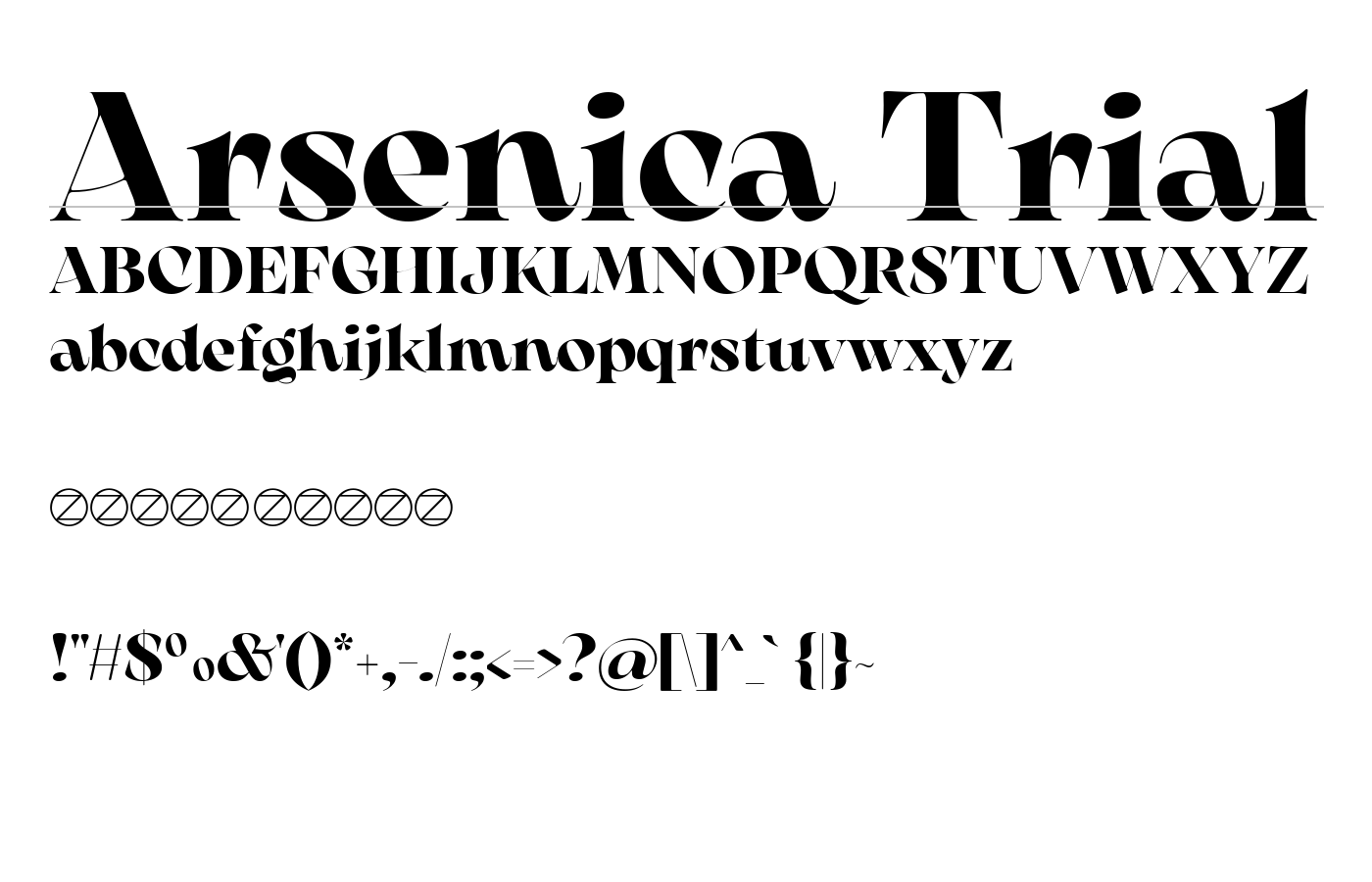 Arsenica Trial Font preview