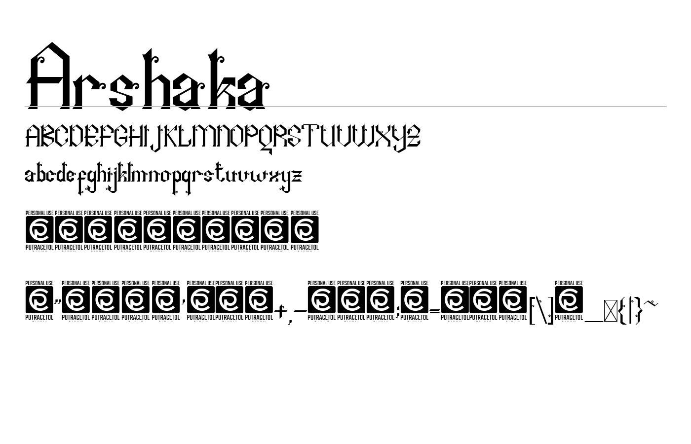 Arshaka Font preview