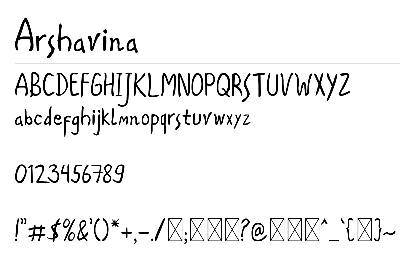 Arshavina Font preview